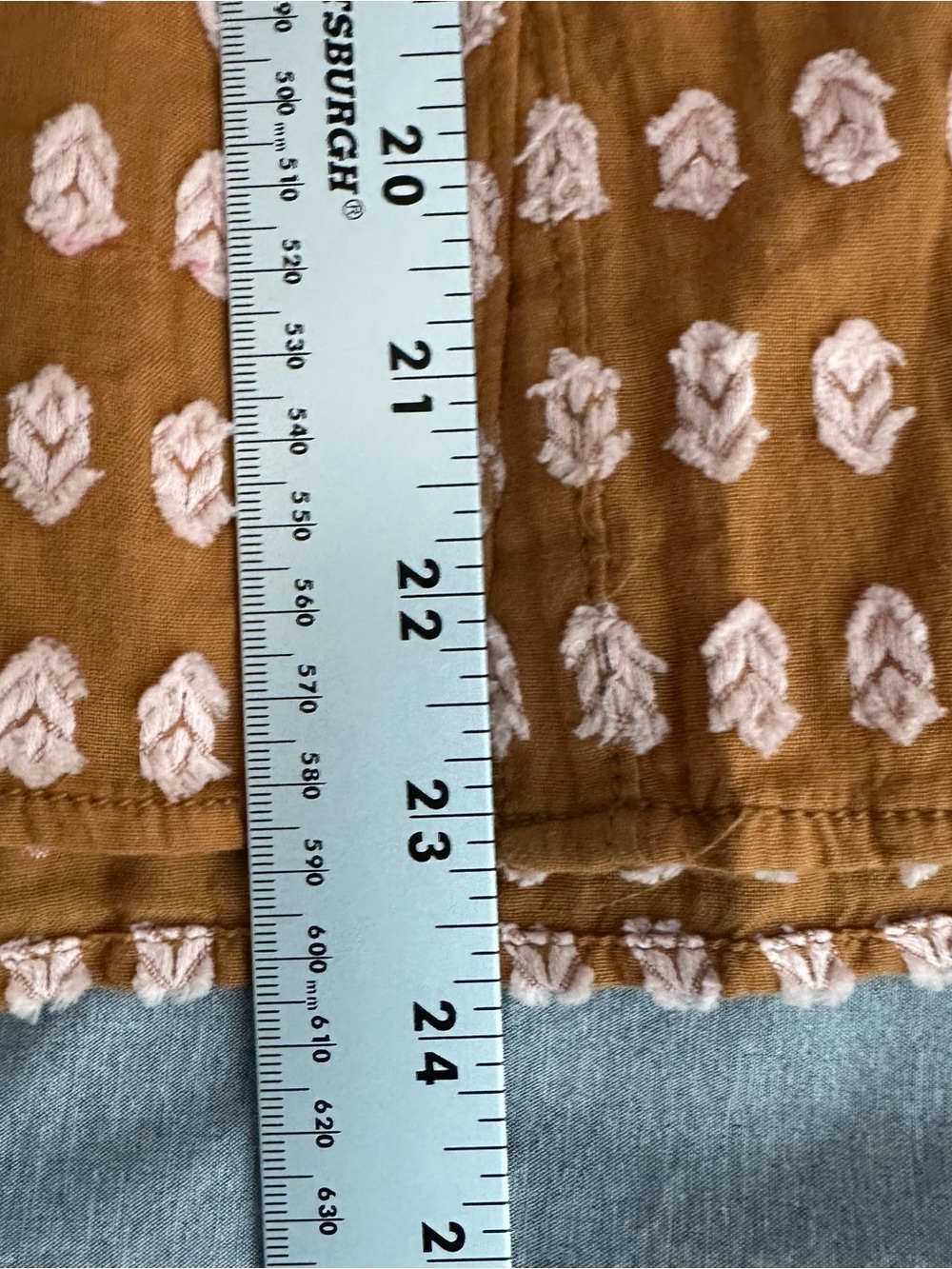 Anthropologie Pilcro XS Brown Pink Textured Embroidered Blouse 100% Cotton - Picture 7 of 9